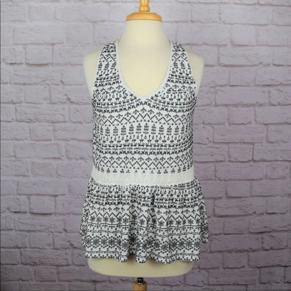 Anthropologie Maeve Cammie Embroidered Peplum Top - Image 5