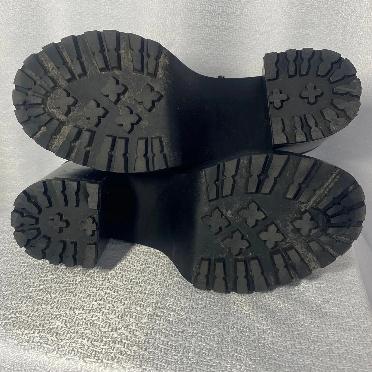 Madden Girl Black Kikki Platform Hiking Boot Camo Faux Fur women sz 10 M - Image 5