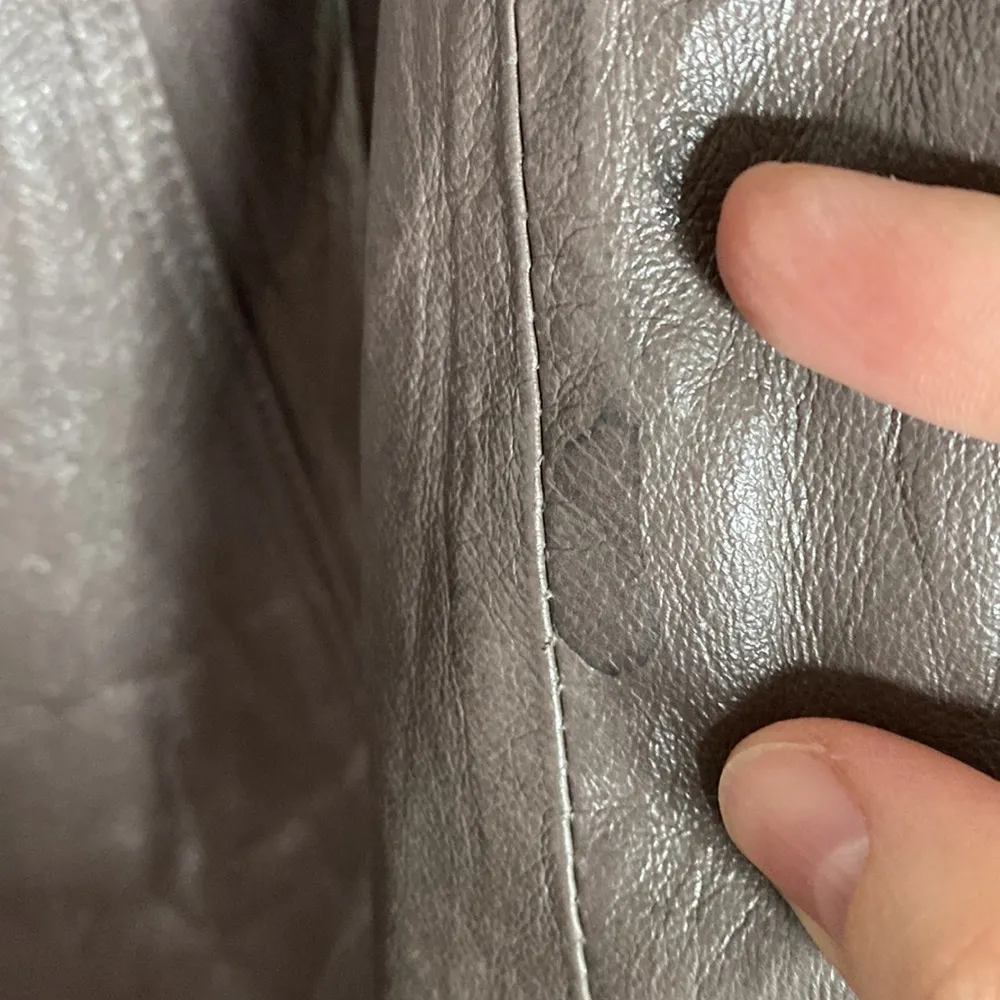 Tinley Road taupe washed real leather Moto jacket size S Gray - Image 12