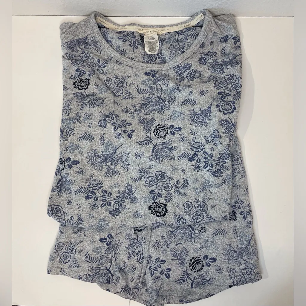 Lucky‎ Brand Women's 3-Pieces Soft Floral Camo Print Lounge Pajama Set Size L - Image 6