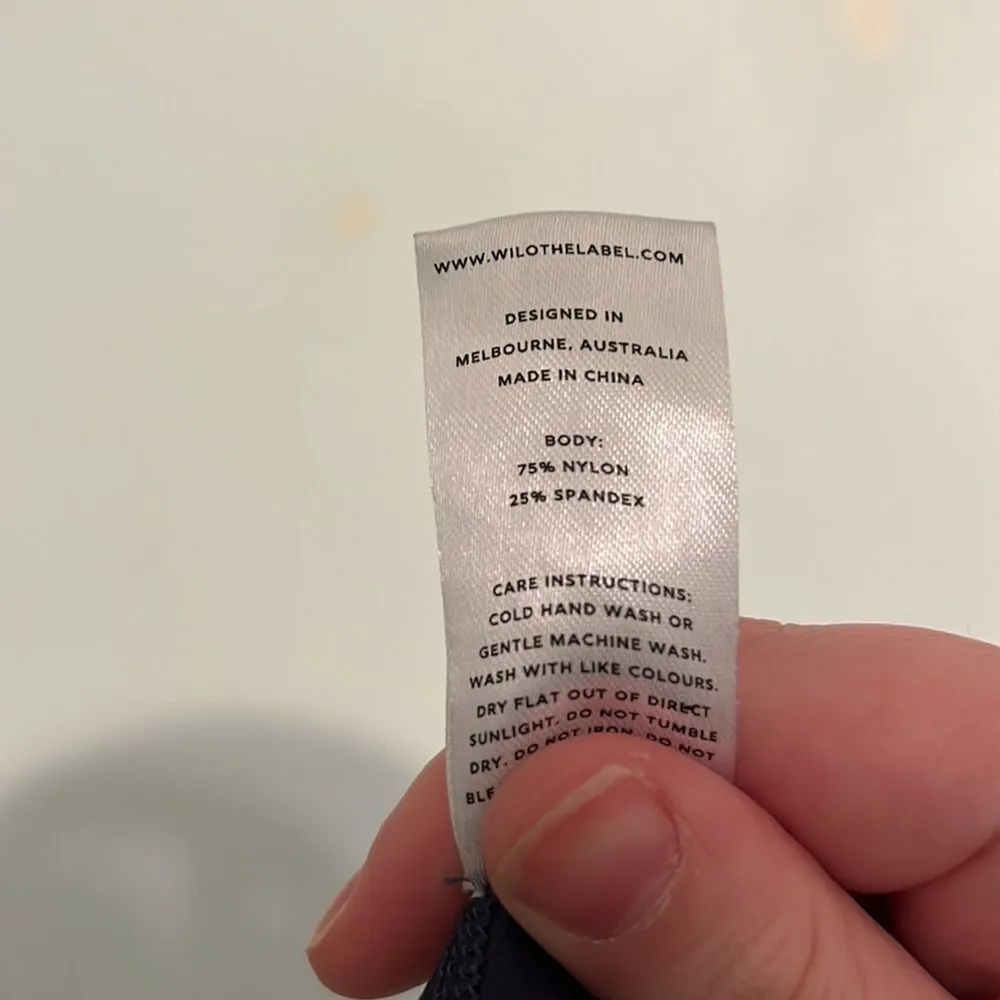 womens wilo blue cropped ribbed activewear tank top running activewear athletic Size L - Image 5