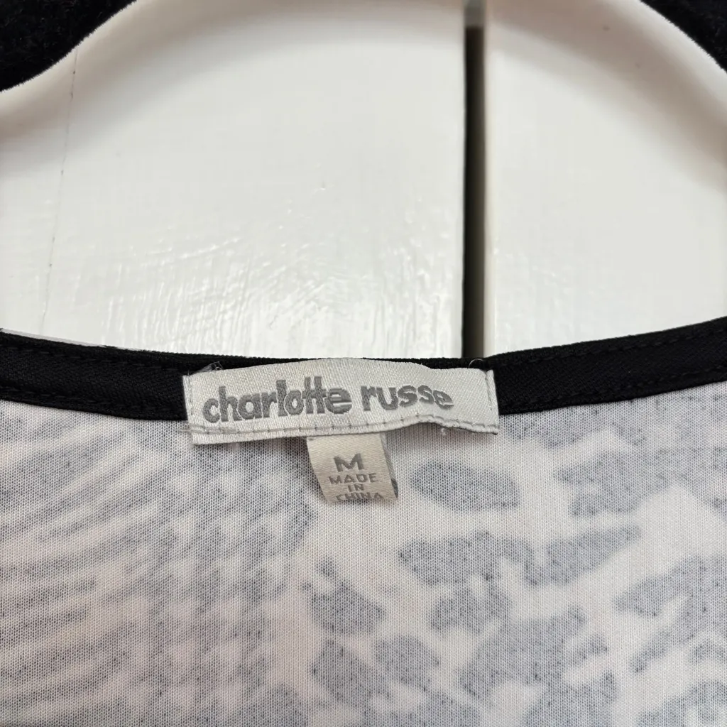 Charlotte Russe Vintage Y2K Patchwork Animal Print Mesh Cutout Mini Dress Size M - Image 3