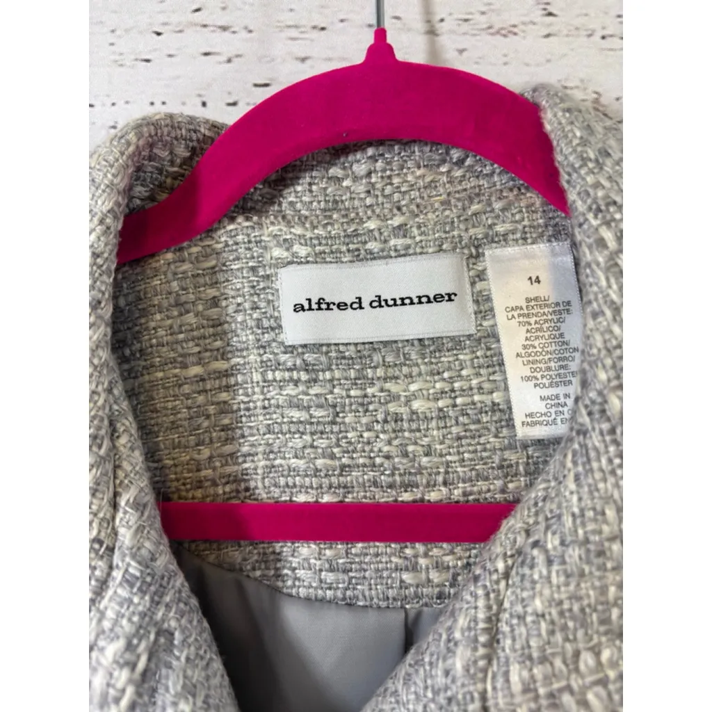 Women's Alfred Dunner Pantsuit Gray White Size 14 - Image 3