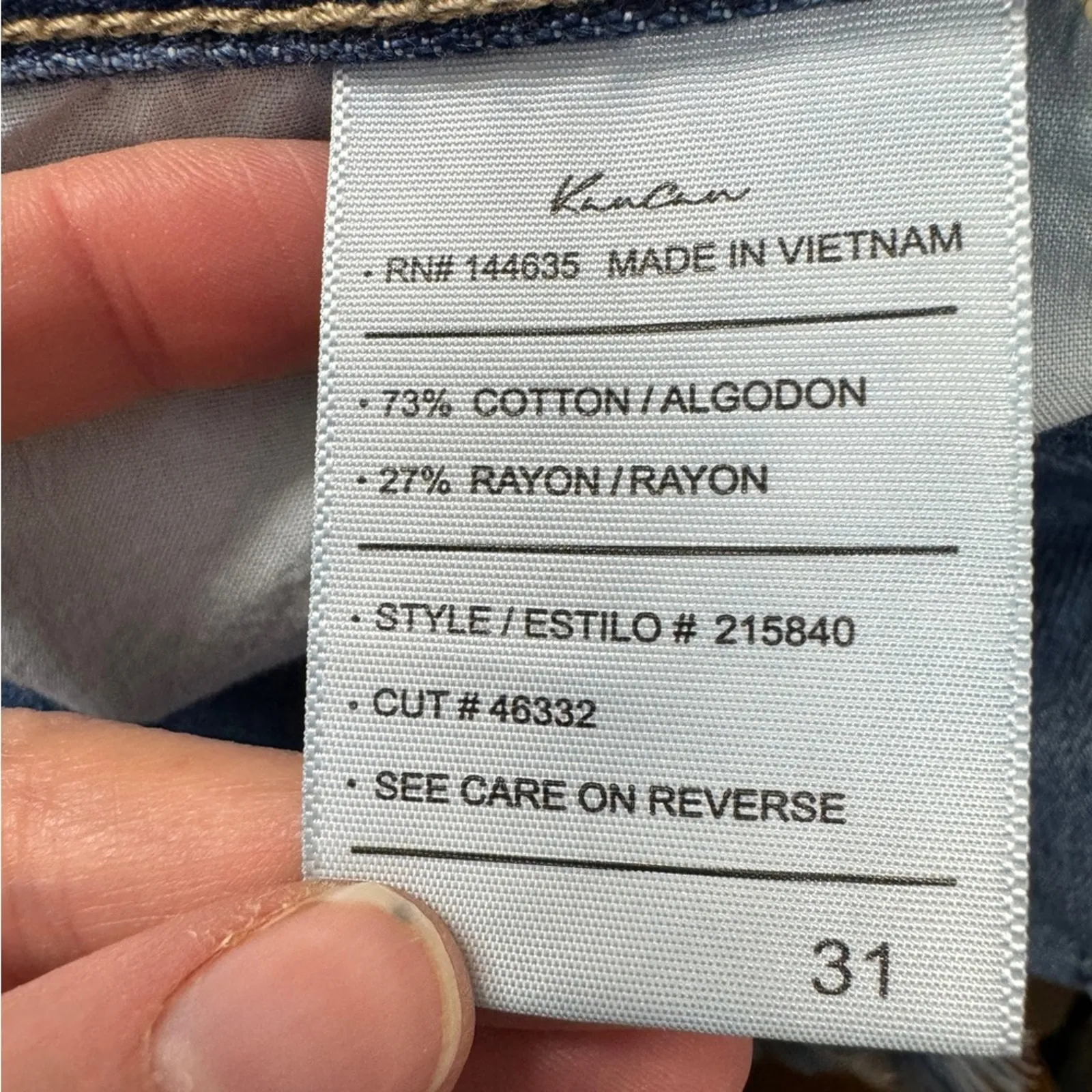 Kancan Blue Wide Leg Distressed High Rise Jeans Womens 31 Denim Classic Raw Hem - Image 13