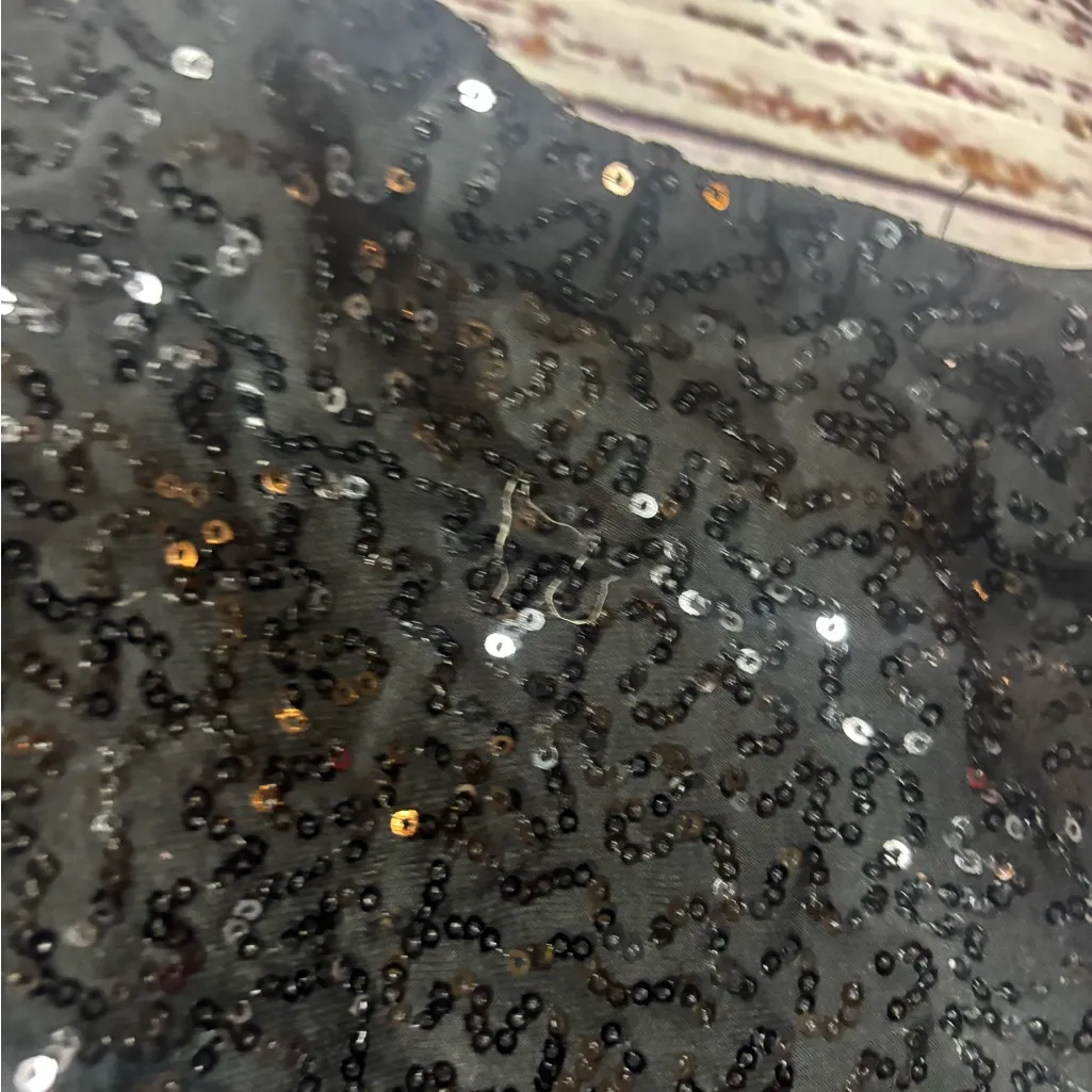 B. Darlin Black Sequin Short Sleeve Party Dress, Size 3/4 - Image 7