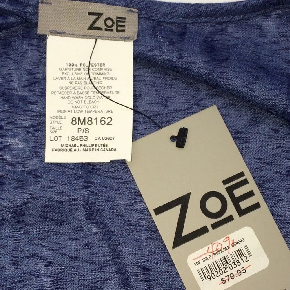 Zoe Women's Cold Shoulder 3/4 Sleeves Top w/Silver Zipper/D - Image 14