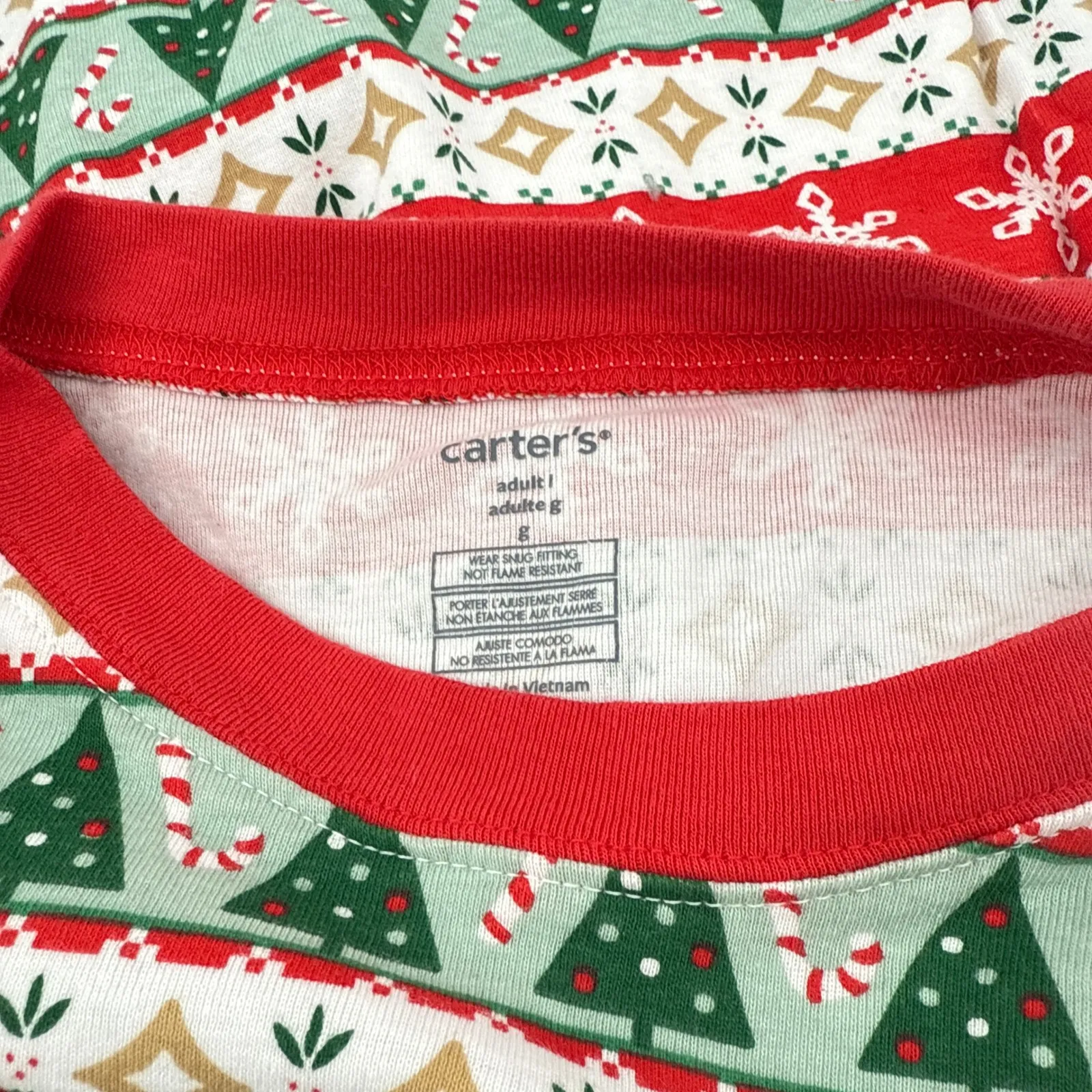 Carters Adult Unisex Fair Isle Christmas Snug Fit Cotton Family Pajama Set Small Blue - Image 3