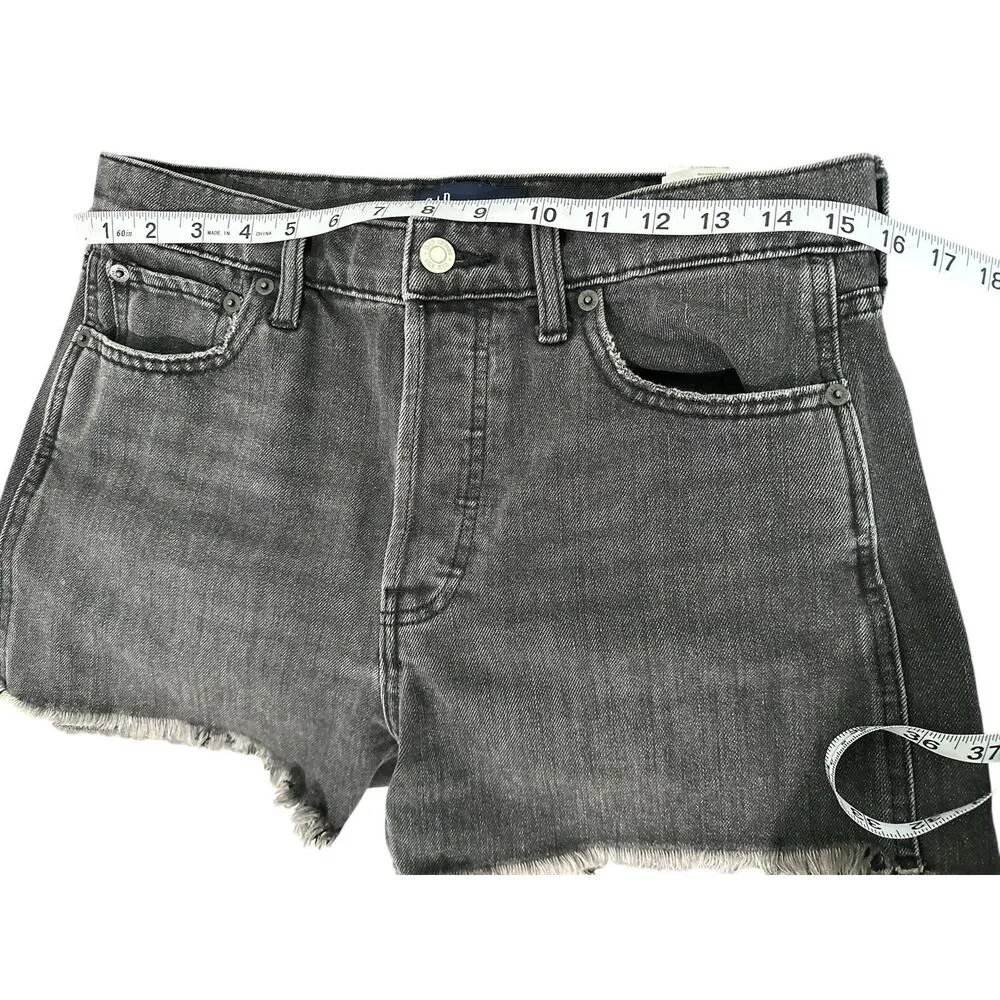 Gap Denim Women's 6/28 Short Shorts Casual Black High Rise - Image 5