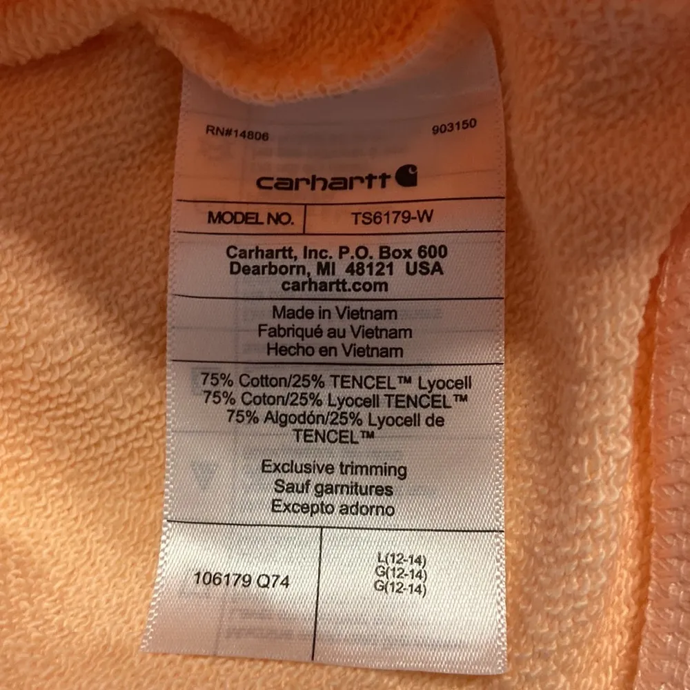 Carhartt Orange Crewneck Sweater Casual Cotton Blend size L brand new - Image 6