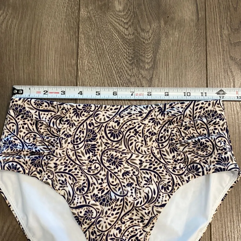 NWOT‎ Athleta Aqualuxe Batik High Waist Floral Swirl Bikini Swim Bottoms Sz XS/S - Image 5