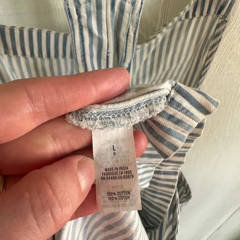 Aerie 100% Cotton Striped Overall Shorts - Image 5