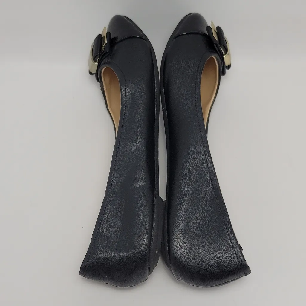 Bamboo Lula Flat Black Faux Leather Bow Ballet Shoe Size 9 - Image 11