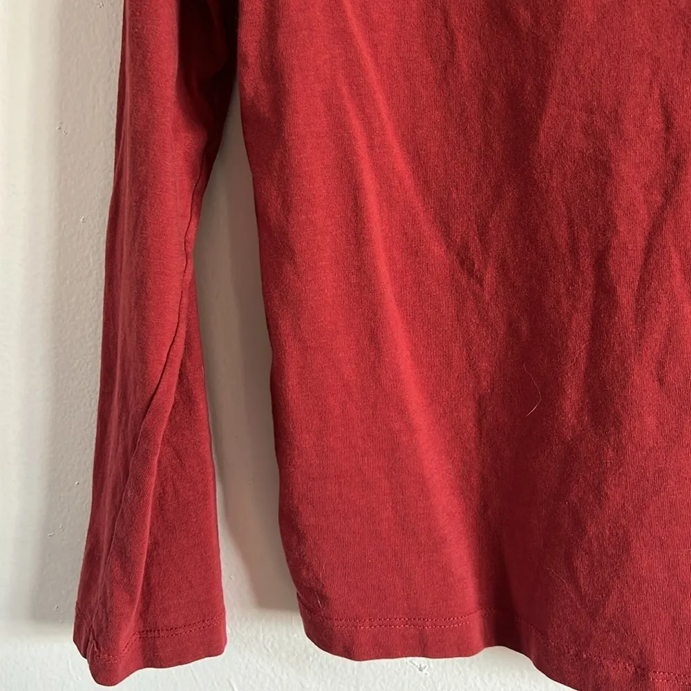Mango / MNG red long sleeve basic tee / boatneck top - Image 2
