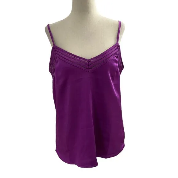 Boho 72 Boutique Purple Satin Spaghetti Strap Tank Top Women Size Small | 10H - Image 2