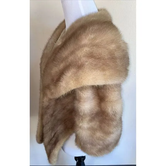 Vintage 1950's Custom Made Autumn Haze Mink Wrap/Cape/Cover Emba Brown‎ Size undefined - Image 4