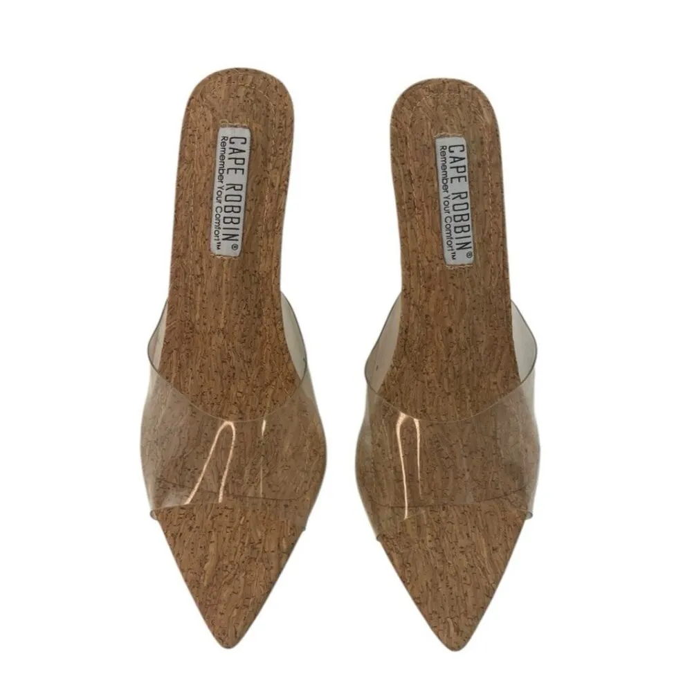 Cape Robbins Melrose Ice Heels Womens Size 8 Sexy Sheer Girly Going Out Feminine Tan - Image 2