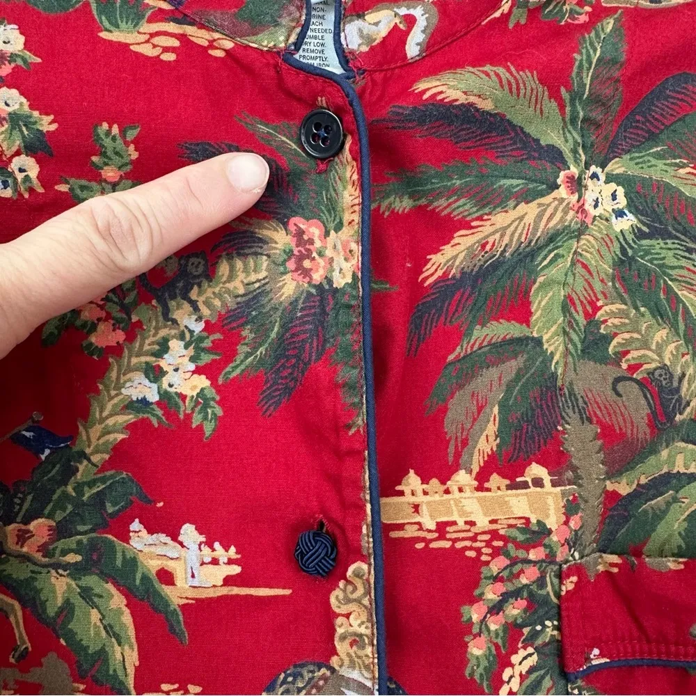 Pottery Barn Rare Red Chinoiserie Elephant Camel Pajama Set, Size Large - Image 12