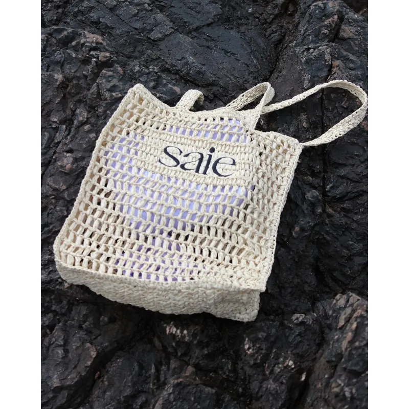 Saie Limited Editions Crocheted Bag Summer 2024 Edition Beach Pool Vacation‎ Tan - Image 2