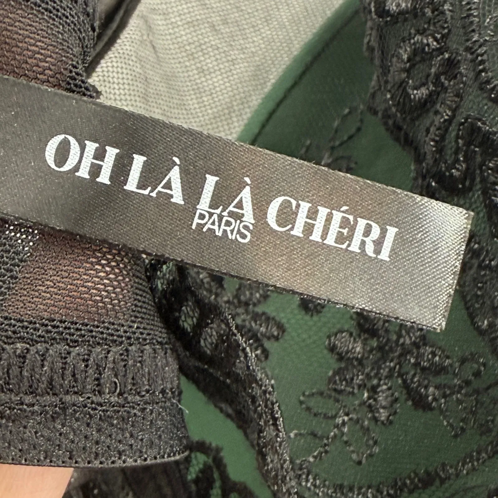 Oh‎ La La Cheri 4X Paulette Emerald Green Lace Bodysuit Lingerie Teddies - Image 5