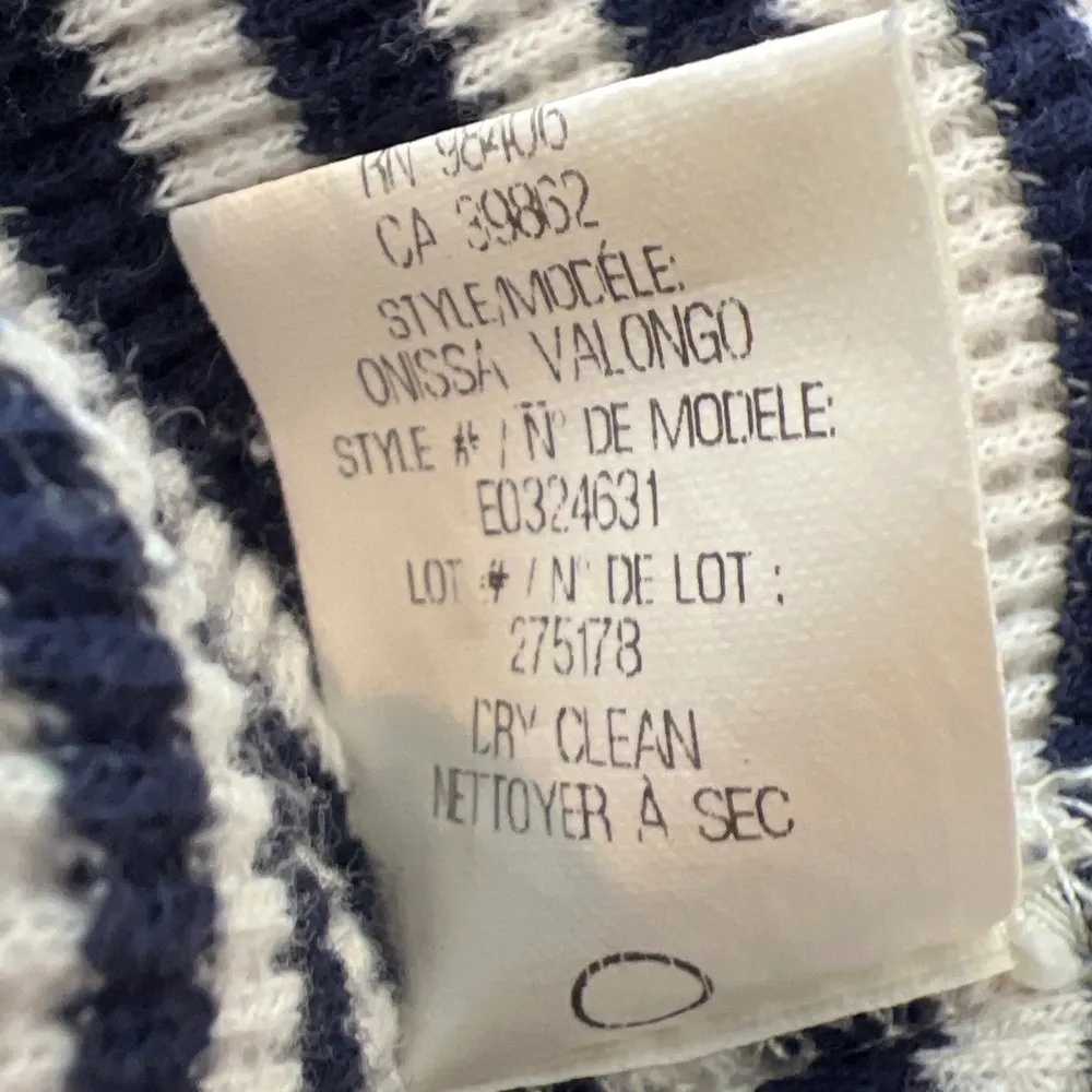 Theory Onissa Striped 100% Cotton Ribbed Mini Dress Small Navy White Coastal EUC - Image 10