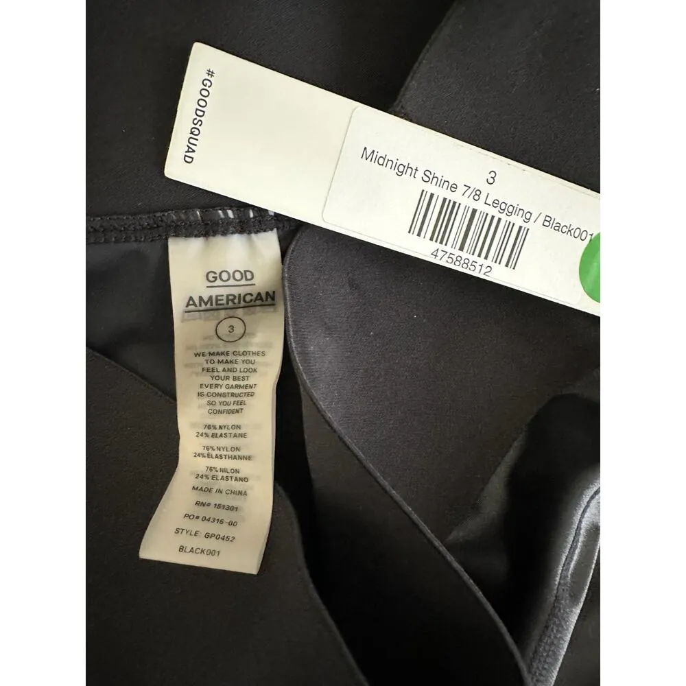 Good American black Legging Midnight Shine Size 3 Active Leggings - Image 8