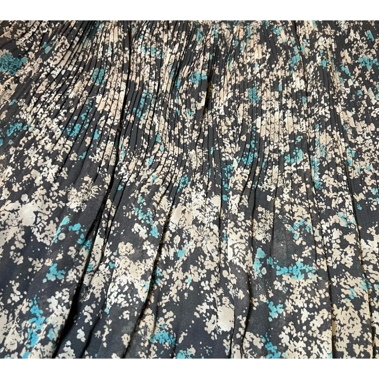 Old Navy Pleated Midi Skirt Womens Medium Multicolor Floral Boho Lined Flowy - Image 7