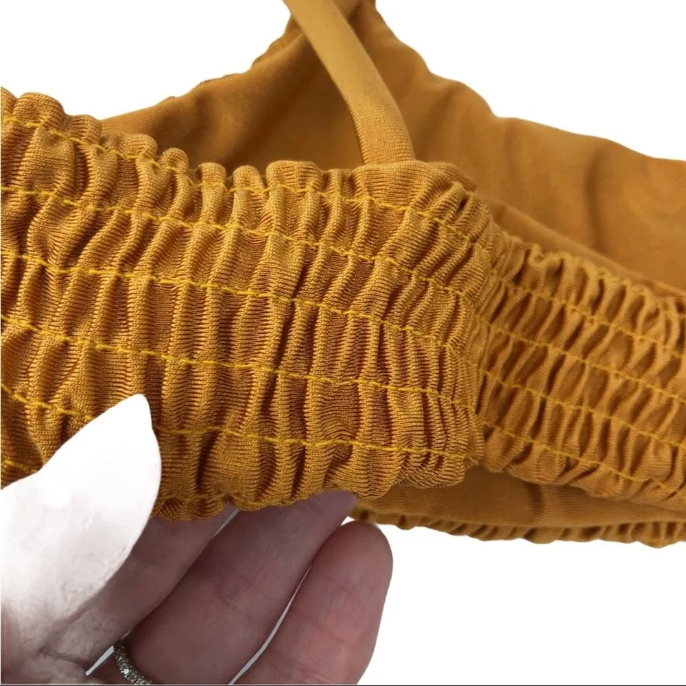 Zaful Smocked Burnt Orange Bikini Top And Bottoms Bathing Suit Set Size Small - Image 14