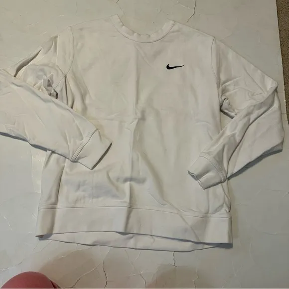 White Nike Women’s Sweater Crew Neck Large Casual Preppy Athletic - Image 2
