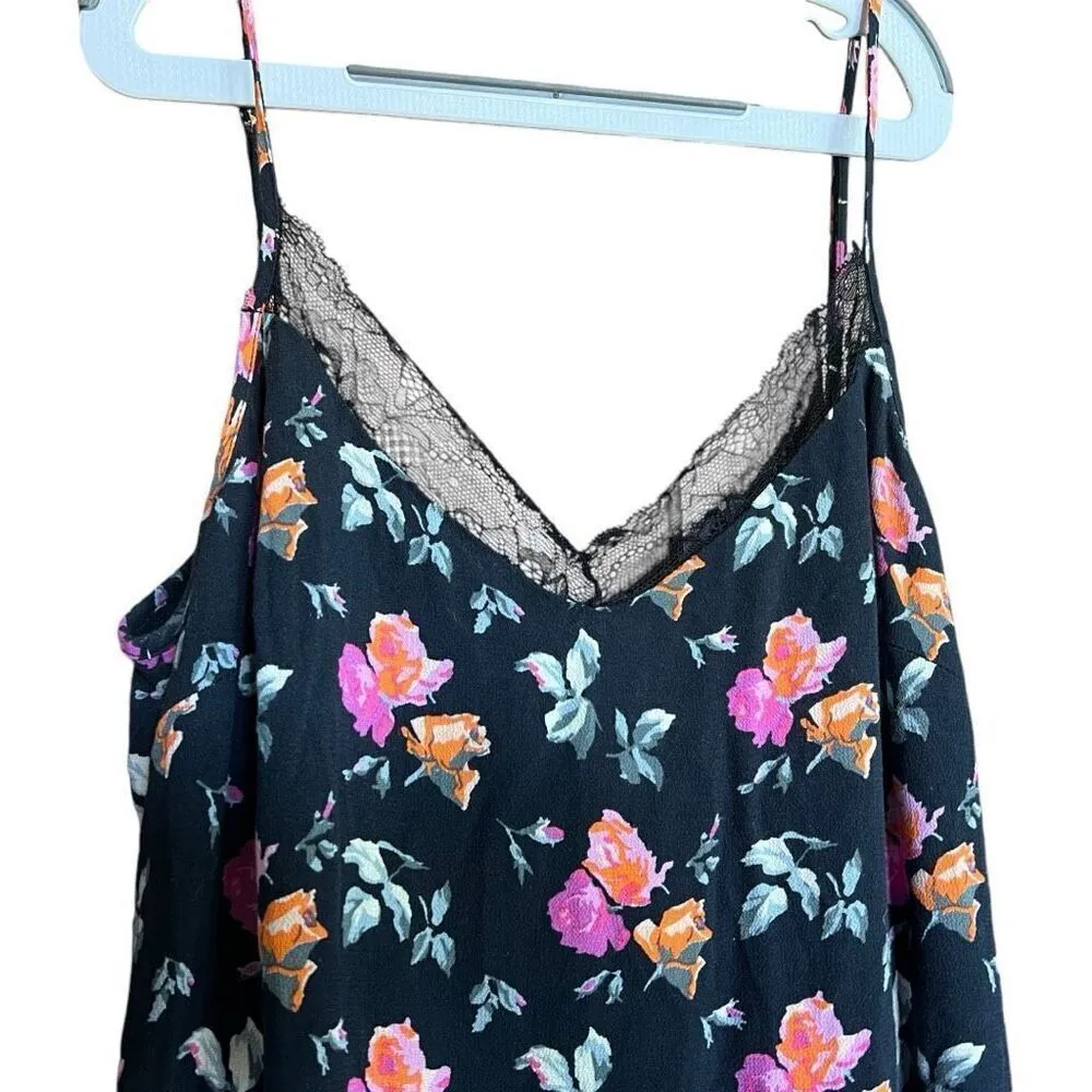 Womens Zara Trafaulo Floral Print Lace Detail Sleeveless Midi Slip Dress - Sz S - Image 3