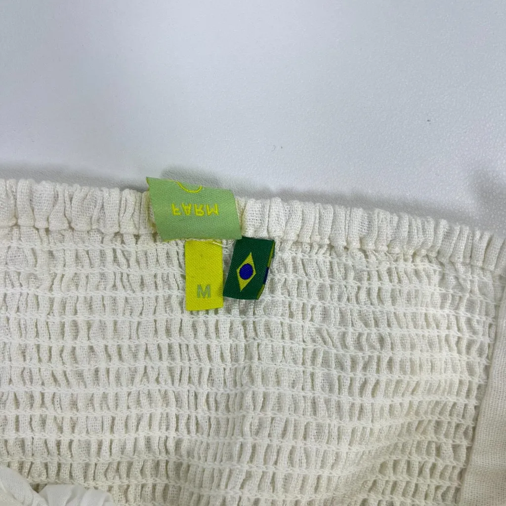 NWOT Farm Rio Linen Blend White Sleeveless Maxi Dress Size M - Image 8