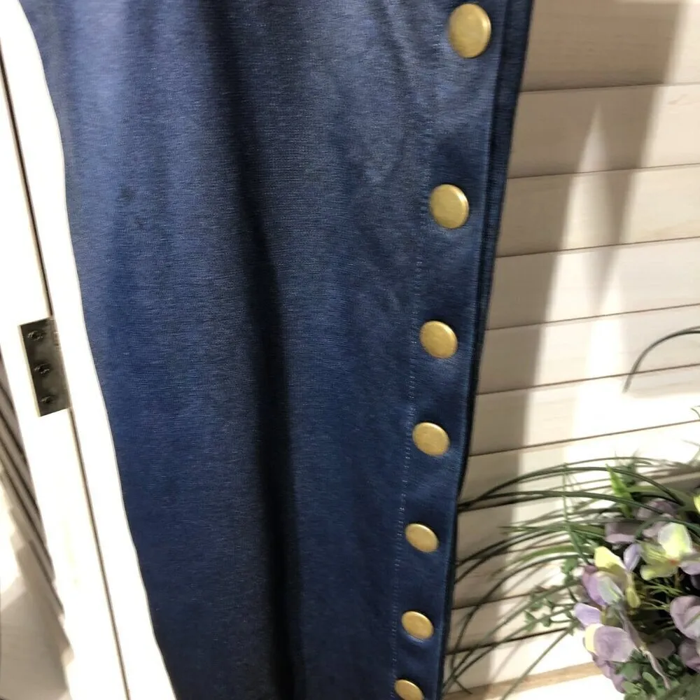 Mislook Y2K Leggings Punk Goth Blue Black Abstract Size Medium - Image 6