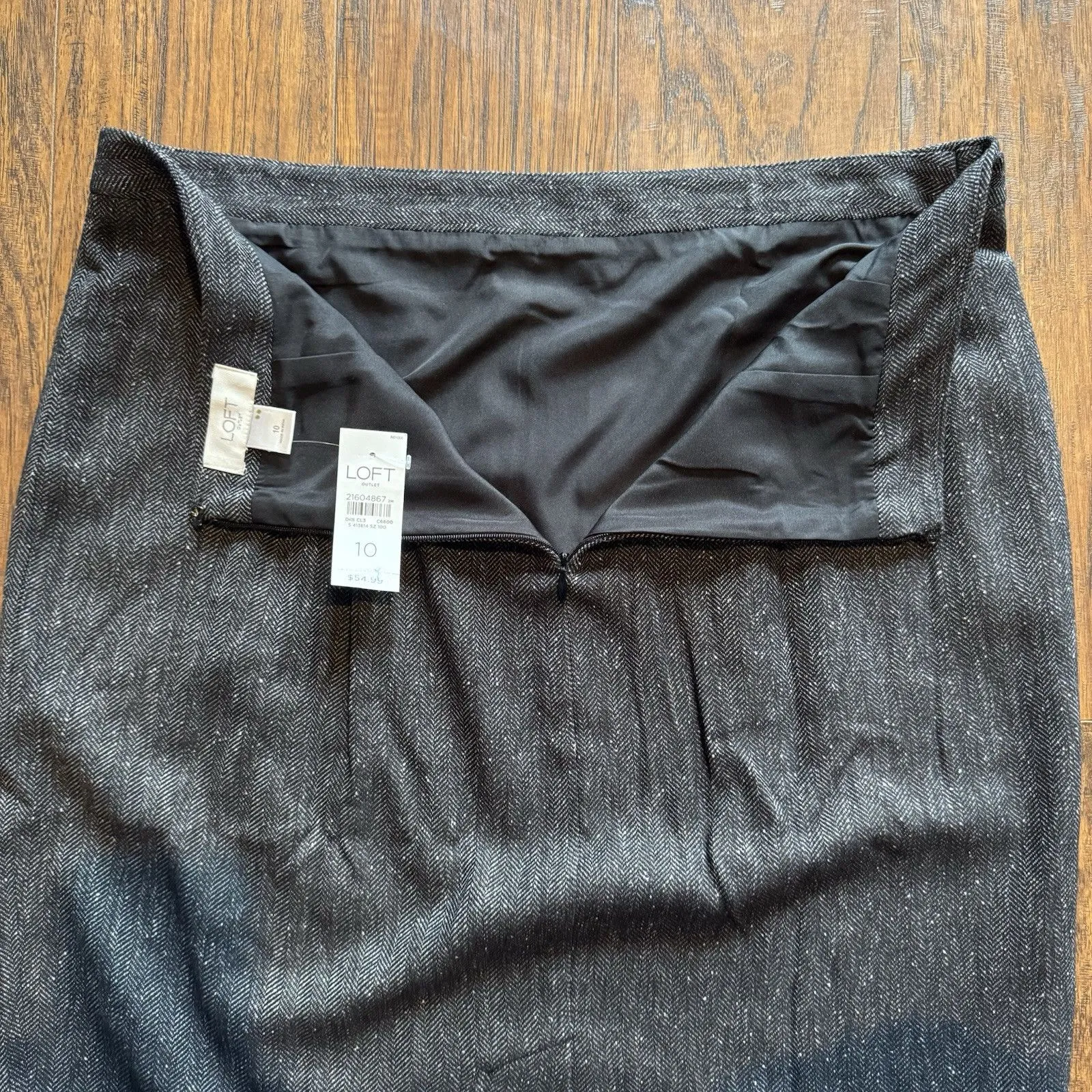 NWT Loft Pencil Skirt Womens Size 10 Brown Tweed Straight Lined NWT - Image 4