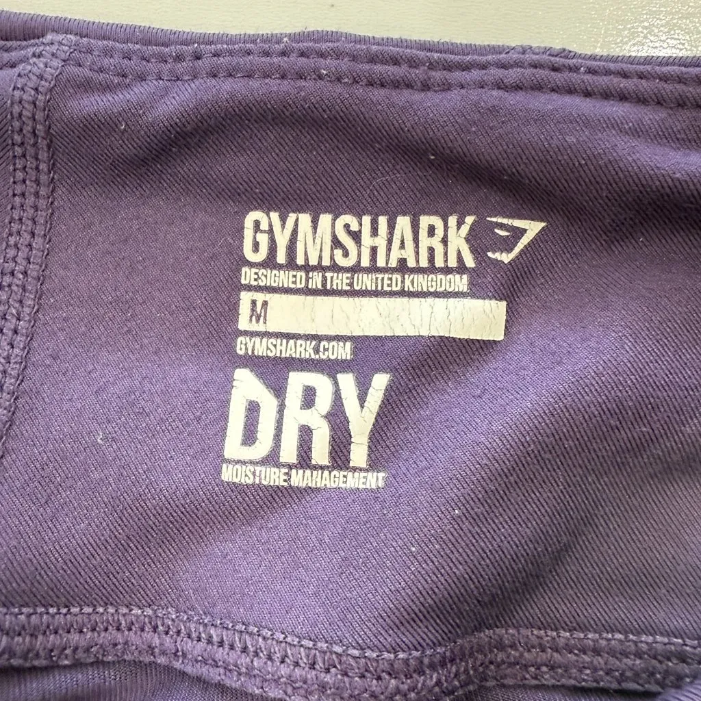 Gymshark Dry Full Length Leggings Purple Athletic Pants Cutout Mesh Size M - Image 4