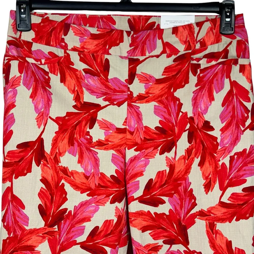 Chico’s SZ 2R (12R) Brigitte Slim Leg Crop Pants So Slimming Feather Pull-On New - Image 2