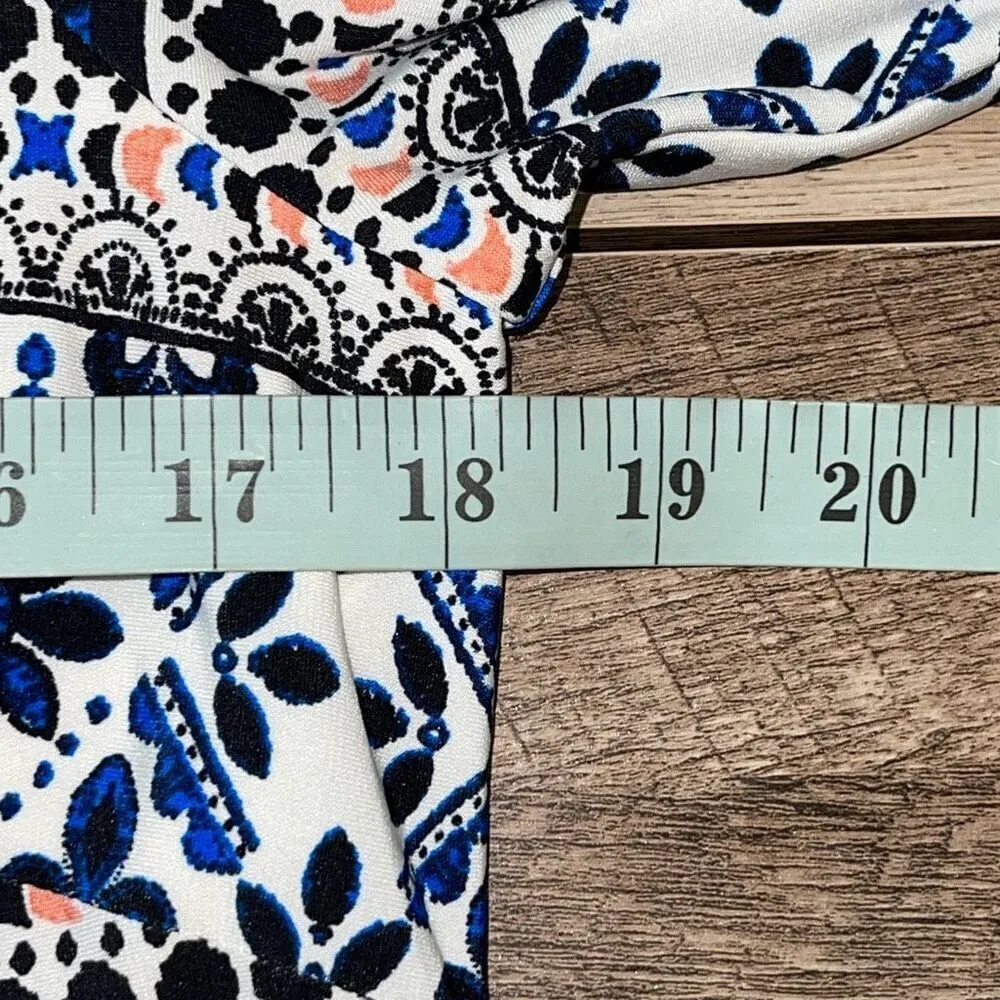 Eliza J Womens Abstract Crew Neck Short Sleeve Shift Dress Multicolor Size 8 - Image 7