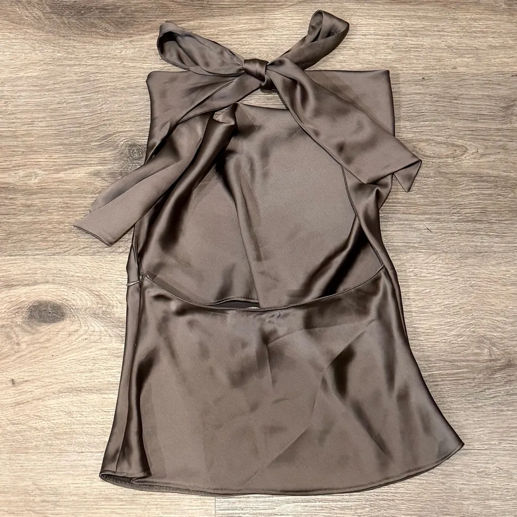 Zara Satin Halter Top - Image 4