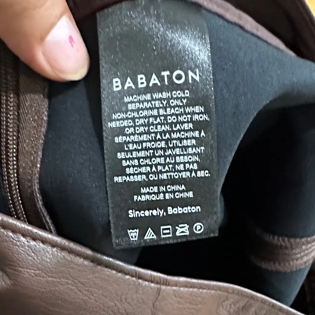 Babaton Brown Vegan Leather Pencil Skirt - Image 3