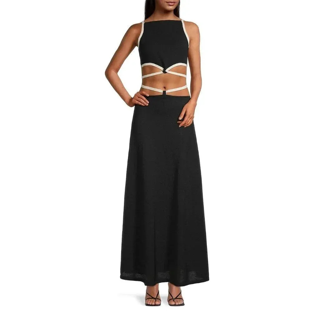 Bec & Bridge Lauryn Knit Maxi Skirt in Black 4 New Womens wrap Tie - Image 12