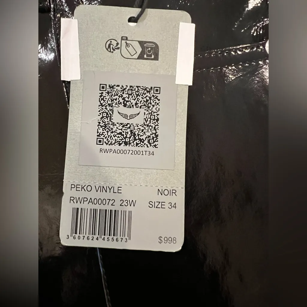 Zadig & Voltaire Défilé Peko Vinyl Lambskin Leather Pants NWT Size 34 FR/2 US - Image 4