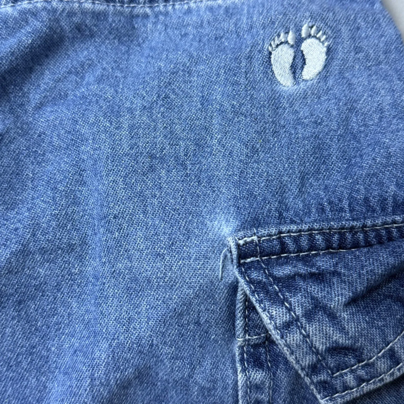 Vintage Women's Hang Ten Denim Loose Fitting Shorts Cargo Pocket Size M USA - Image 3