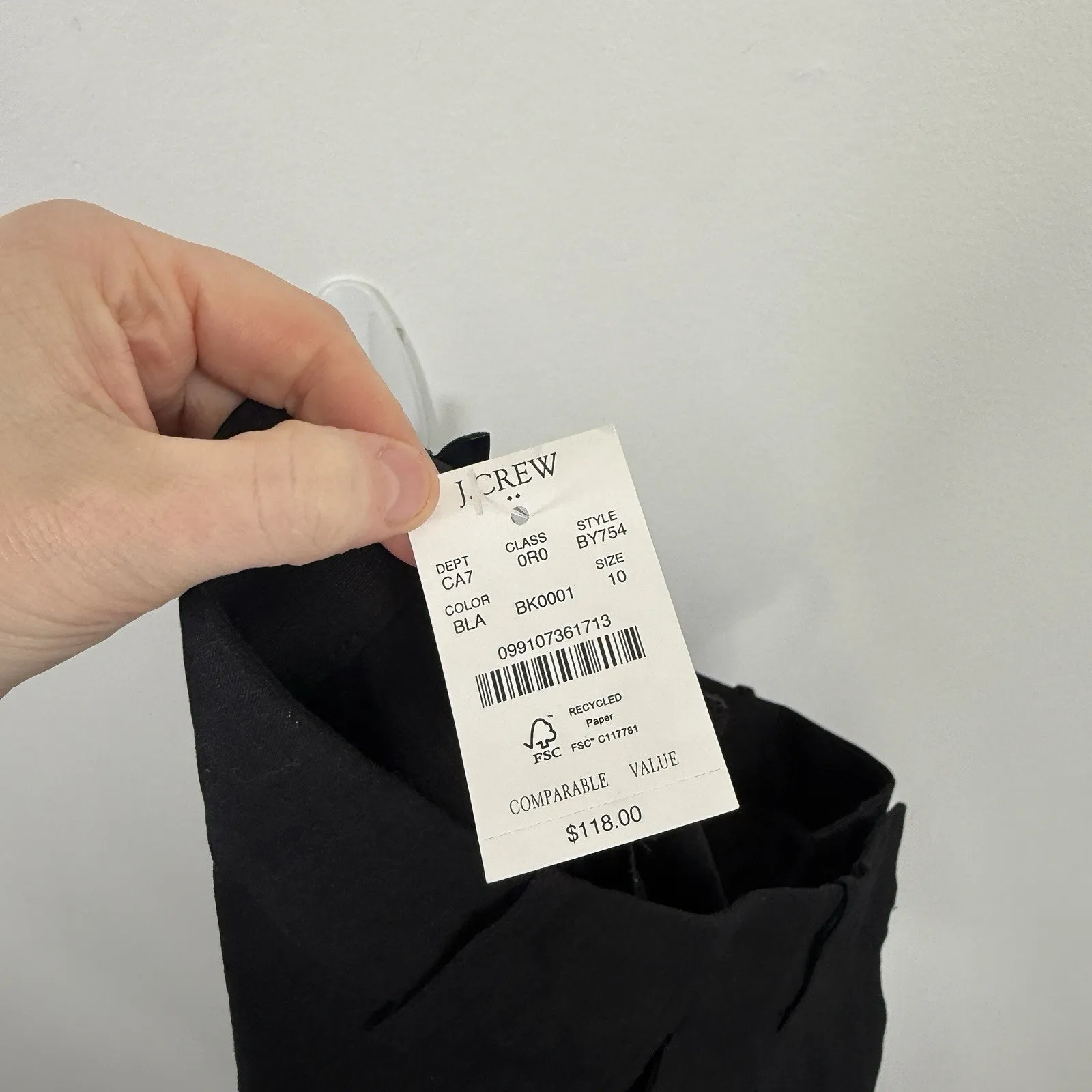 J Crew Linen Blend Wide Leg Pleated Trousers Career Office Black NEW Womens 10 - Image 7