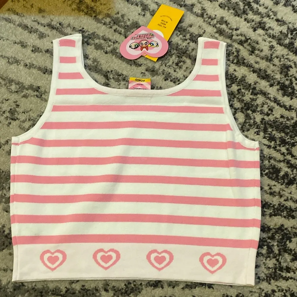 Caco x Powerpuff Girls Pink Striped Tank Top size M Size M - Image 4