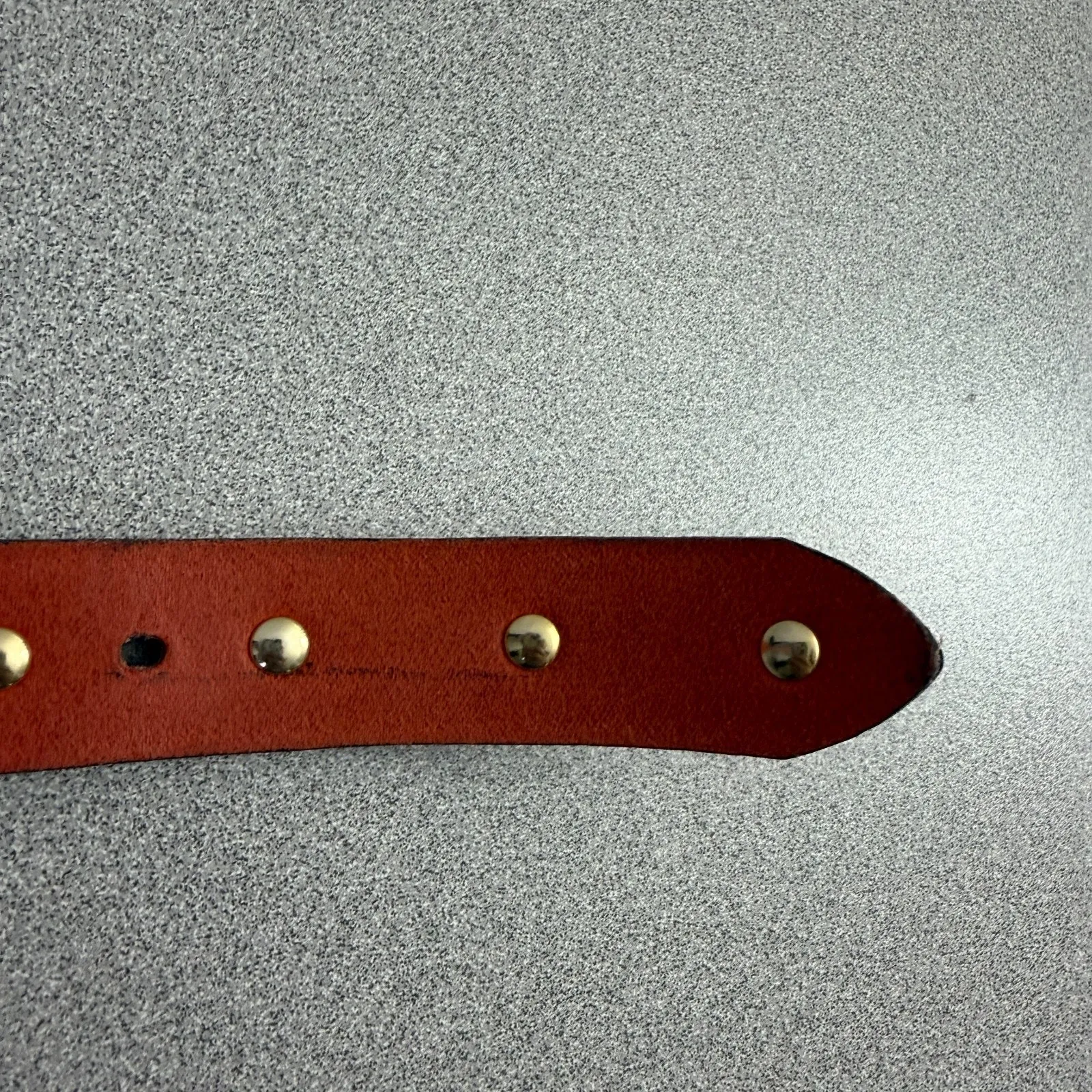 Anne Klein Lion Leather Belt Womens Red Gold Medallion 90s Metal 1" Animals - Image 9