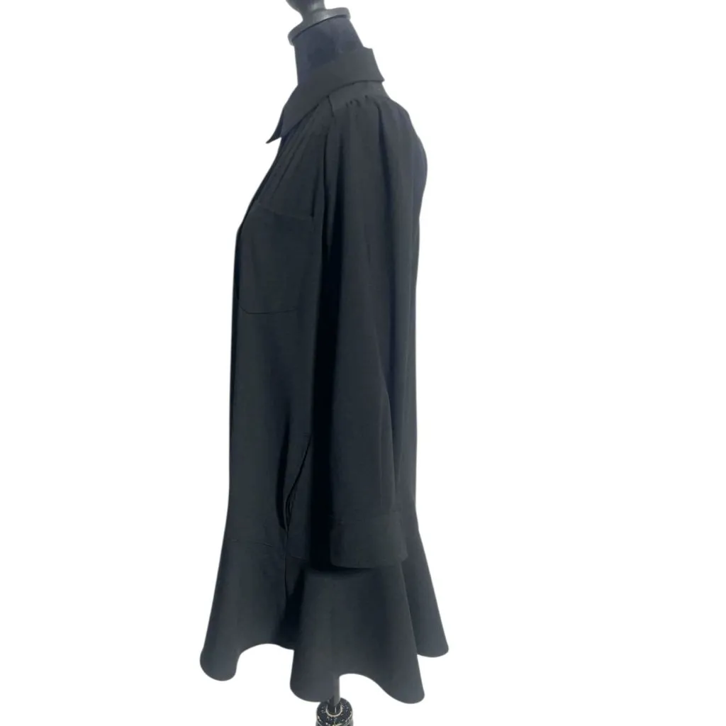 Tuckernuck Size XS  Black Crepe Callahan Shirt Dress  Pockets Collared - Image 6