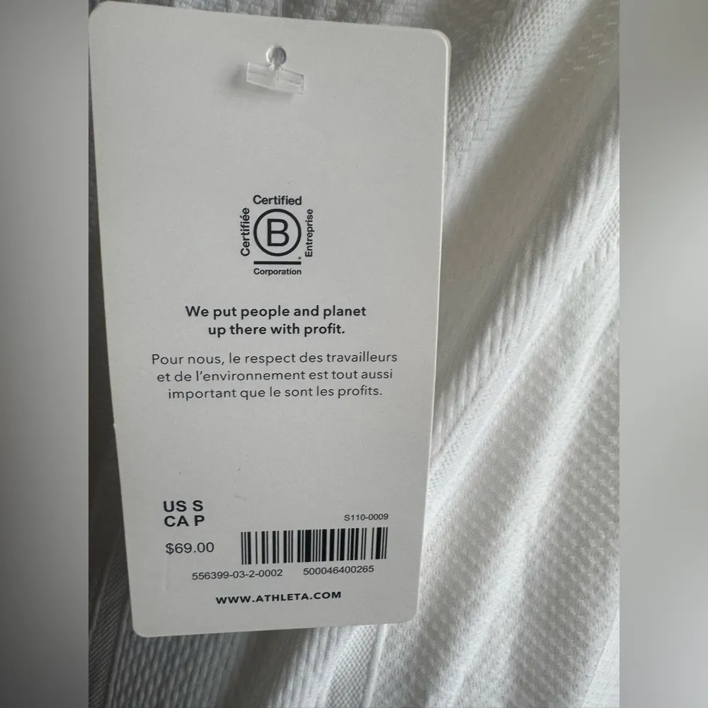 NWT ATHLETA Momentum Polo Tank top 1/4 Zip Neck White size Small - Image 7