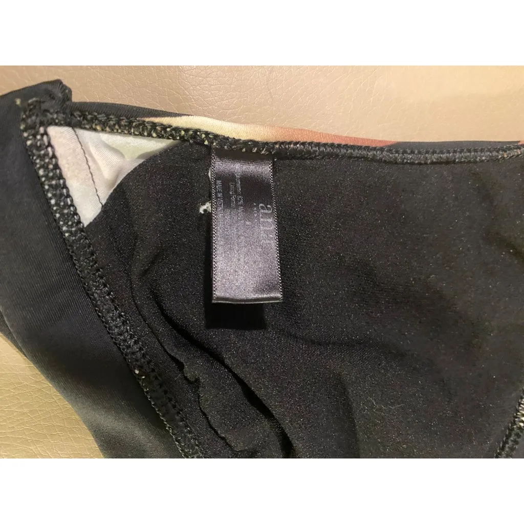 Ana Zebra Print Halter Bikini Top Size 8 Adjustable Ties Women's Swimwear Black - Image 5