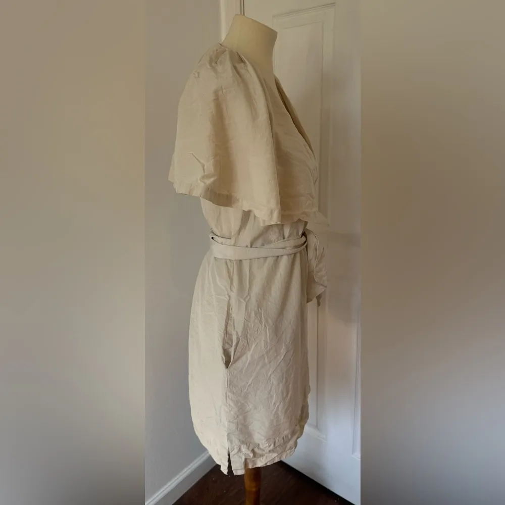 Harvey Faircloth Wrap Dress Exaggerated Collar Silk Cotton Luxe Old Money Size 4 - Image 5