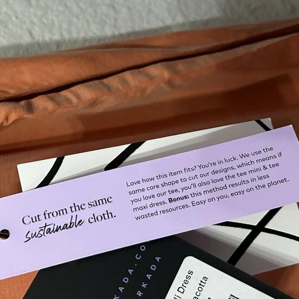 NEW Kada The Foundation Cami Midi Dress Flow Cupro Terracotta Medium $178 Scandi Pink - Image 8