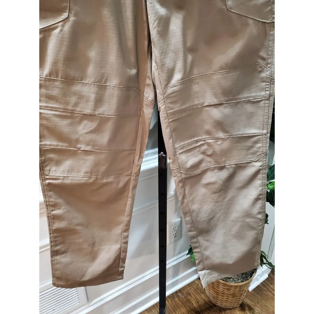 Rico Nine Cream Polyester Pull On Mid Rise Straight Legs Military Cargo Pant L Size L - Image 4