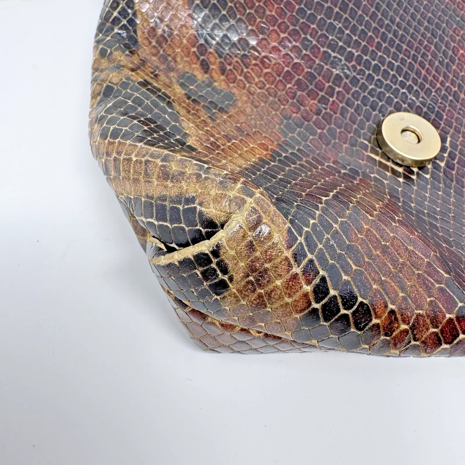 Vintage Banana Republic Mini Crossbody Snake Print Leather 26" Chain Strap - Image 15